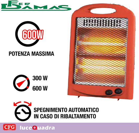 CFG CFG STUFA AL QUARZO NERA QUARZ PAD 300/600W 