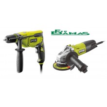 TRAPANO RPD800-K + SMERIGLIATRICE RAG800-125G RYOBI ART. KIT 800 W